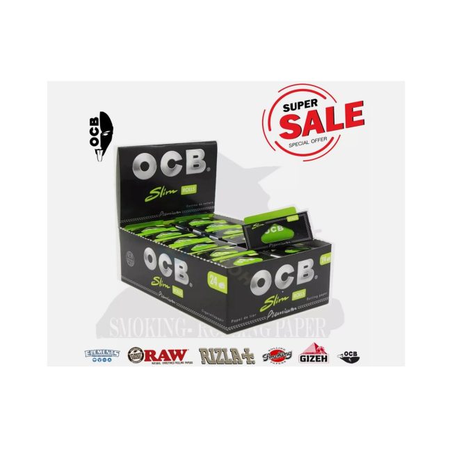 Cartine OCB Premium Rolls Lunghe – King Size Slim – Box da 24 Rotolini