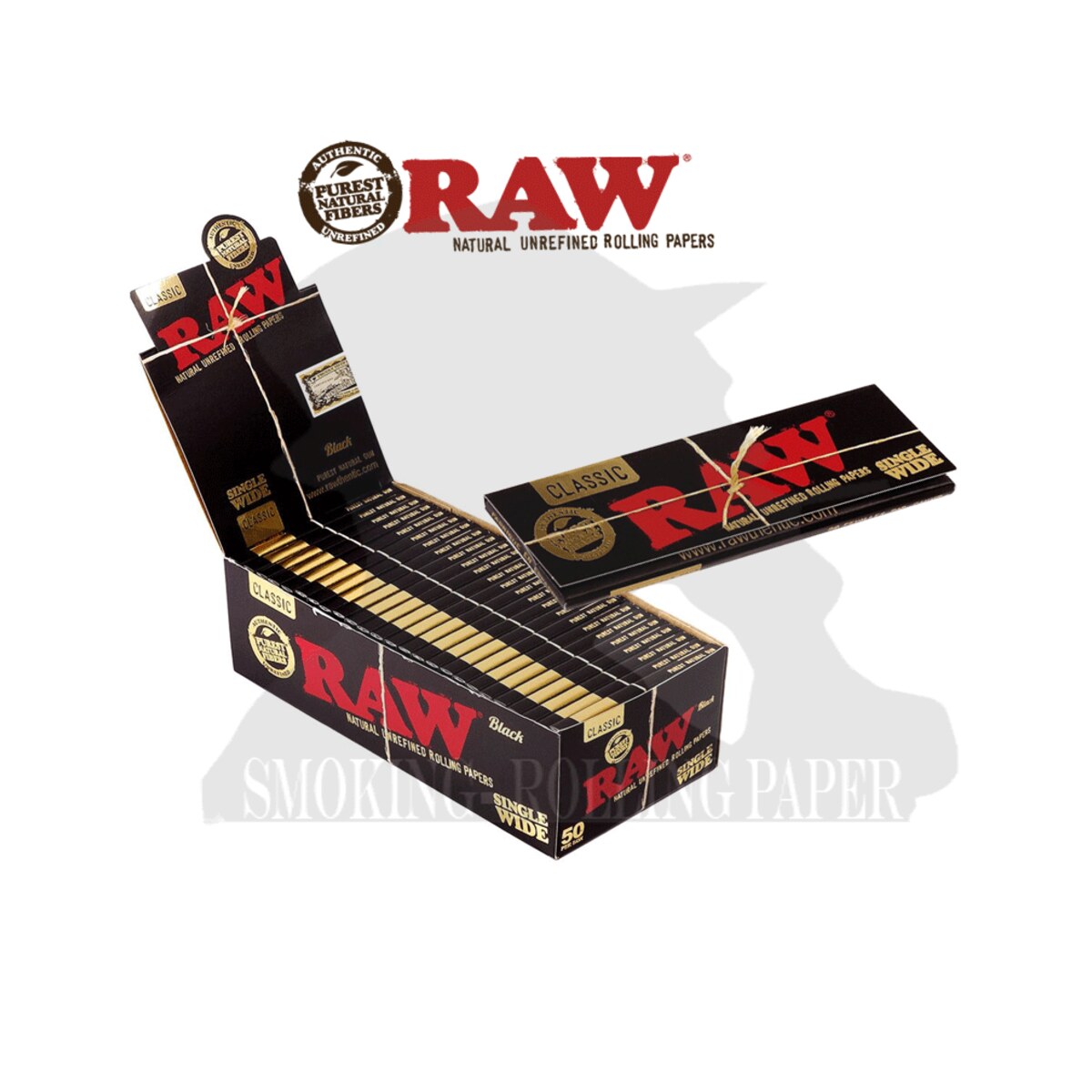 Cartine RAW Classic Black Regular Corte – Scatola da 50 Libretti
