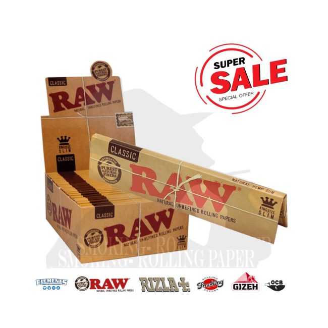 Cartine RAW Classic King Size Slim – Scatola da 50 Libretti | Foto principale prodotto Cartine RAW Classic King Size Slim – Scatola da 50 Libretti