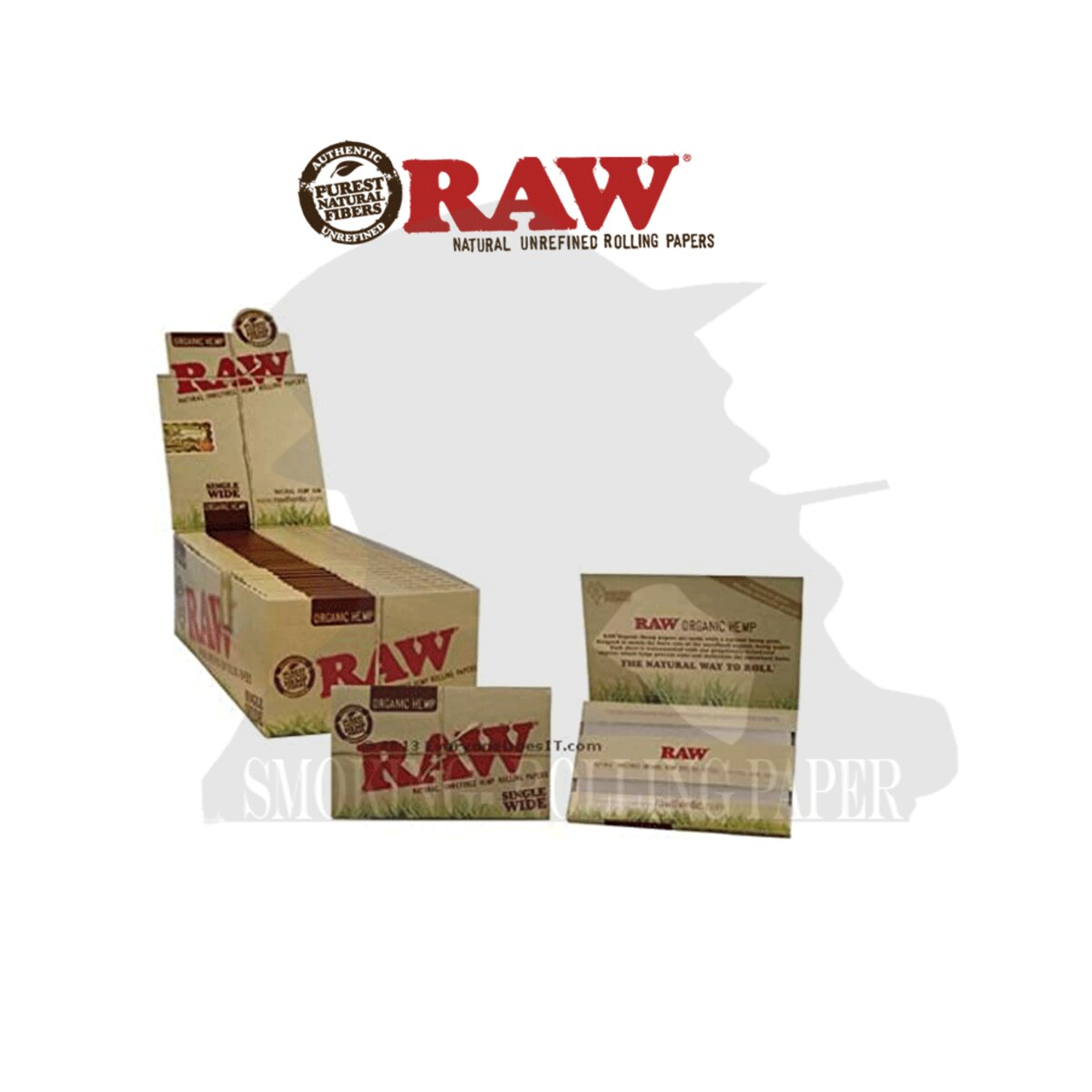 Cartine RAW Organic in Canapa Wide Corte Doppie – Scatola da 25 Libretti