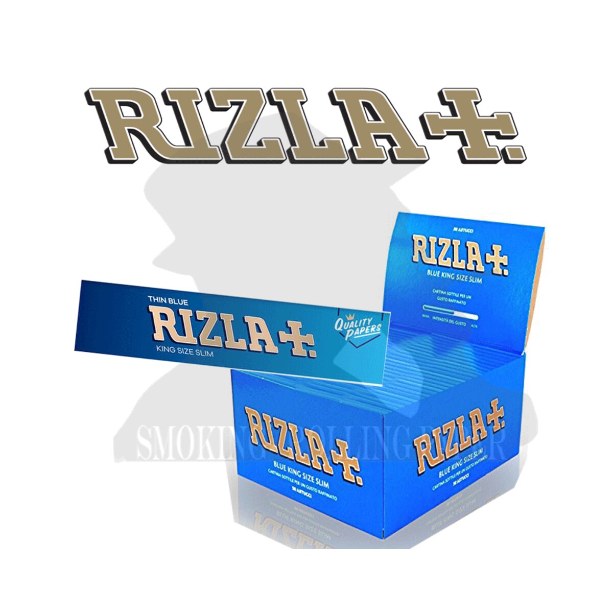 Cartine Rizla Blue Lunghe King Size Slim – Scatola da 50 Libretti