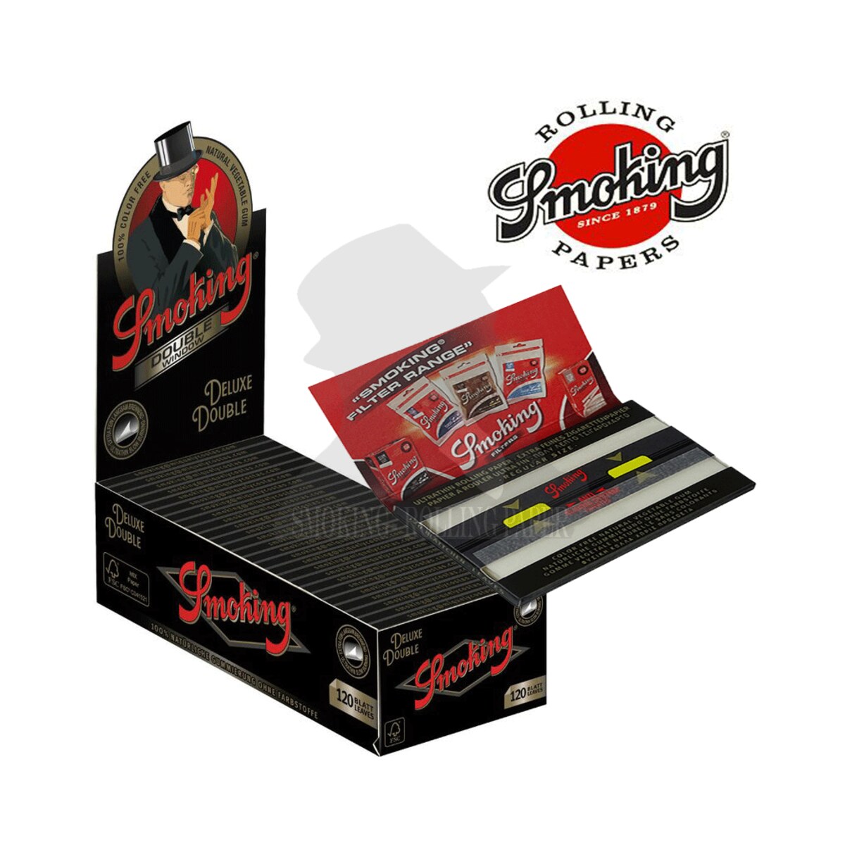 Cartine Smoking Deluxe Double (De Luxe Doppie) – Scatola da 25 Libretti | Foto principale prodotto Cartine Smoking Deluxe Double (De Luxe Doppie) – Scatola da 25 Libretti