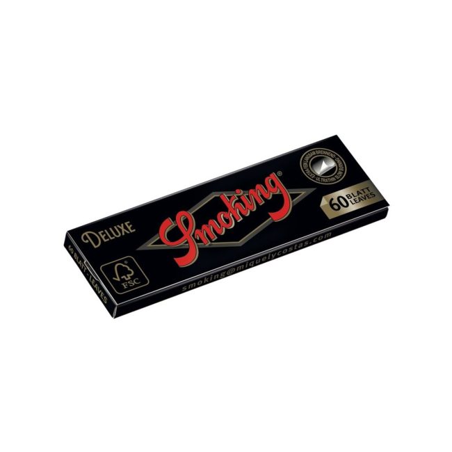 Cartine Smoking Deluxe Nere (Black De Luxe Singole) – Scatola da 50 Libretti | Foto dettaglio Cartine Smoking Deluxe Nere (Black De Luxe Singole) – Scatola da 50 Libretti dettaglio prodotto