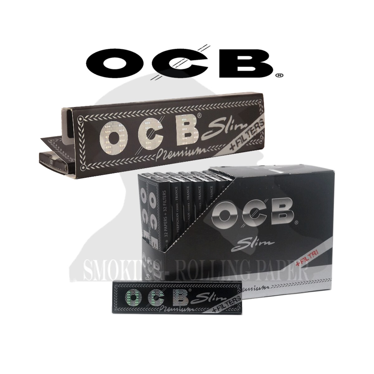 OCB Cartine King Size Slim Nere Premium con Filtri in Carta – 32 Libretti