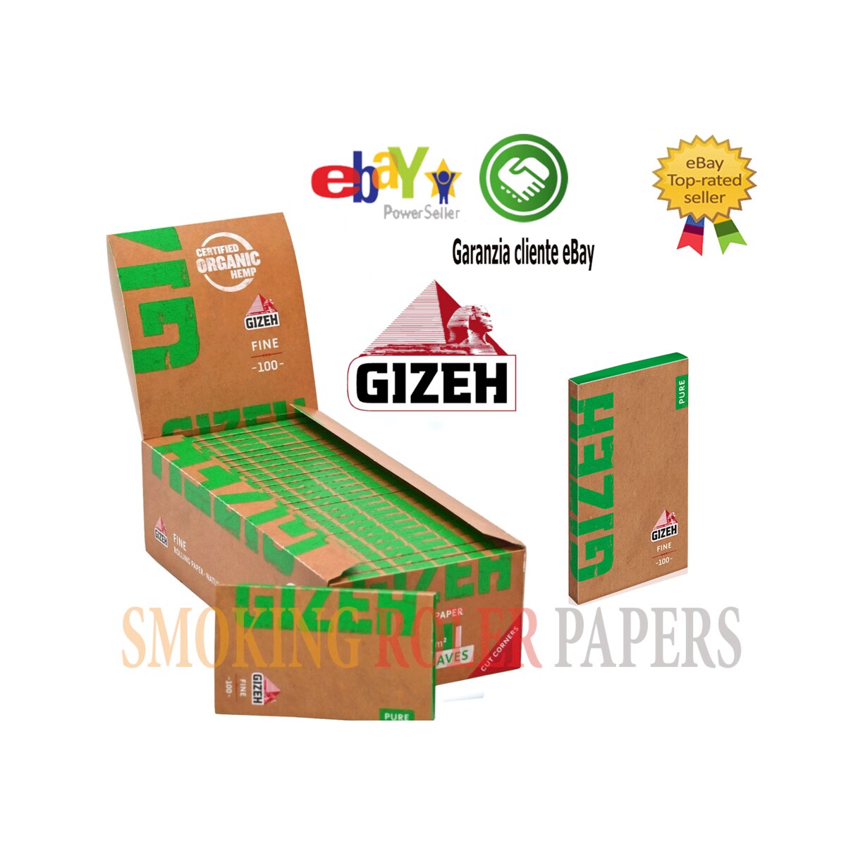 Cartine Gizeh Extra Fine Pure Corte Doppie Non Sbiancate Scatola Da 25 Libretti