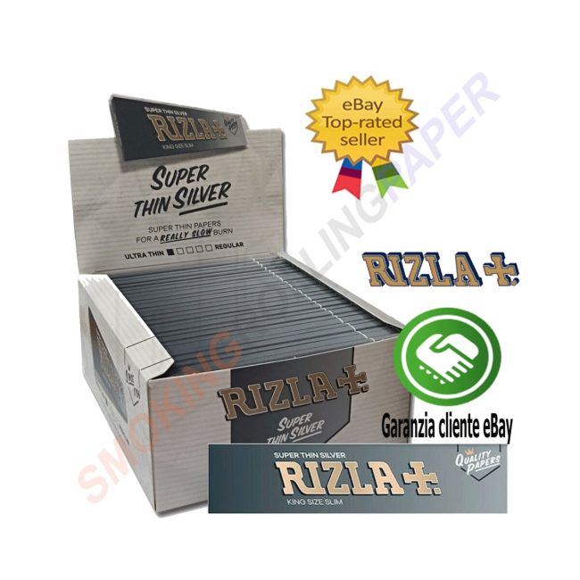 Cartine Rizla Argento Lunghe Silver King Size – Scatola da 50 Libretti | Foto principale prodotto Cartine Rizla Argento Lunghe Silver King Size – Scatola da 50 Libretti