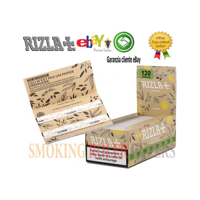 Rizla Cartine Natura Corte Doppie – 100% Biologica in Canapa – 25 Libretti