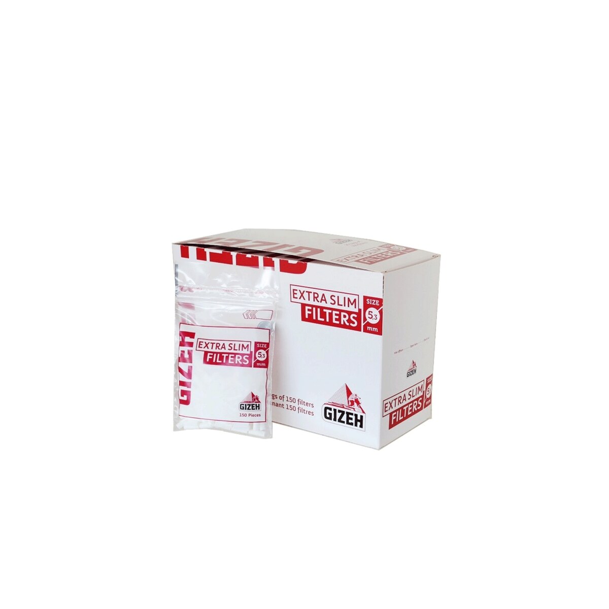 Gizeh Filtri Extra Slim 5,3mm Spugna Lisci – In Bustina da 150 Filtrini