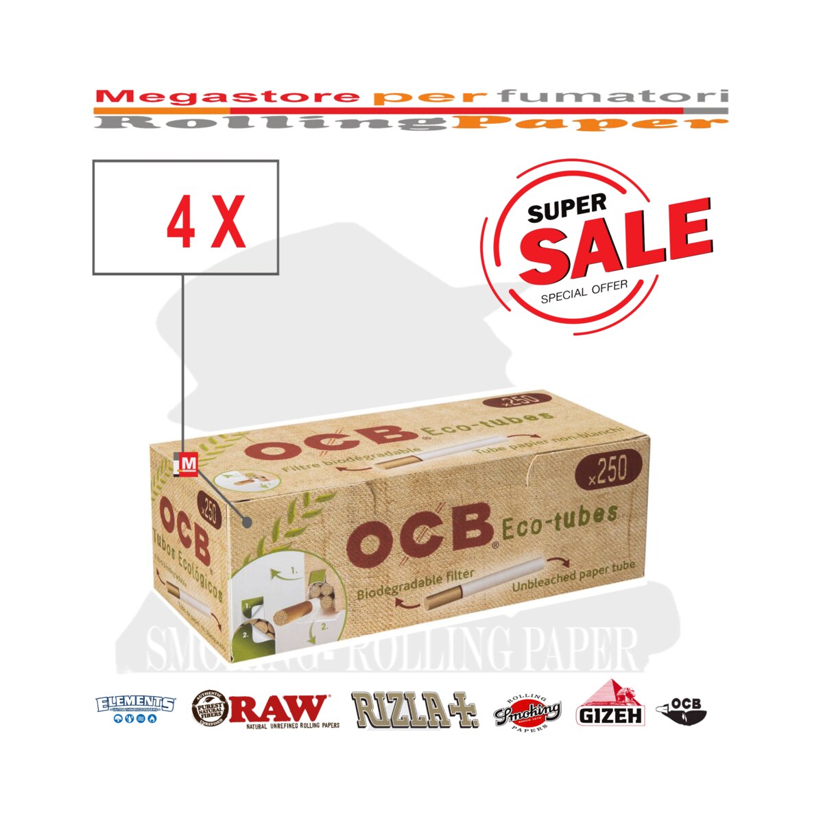 OCB Tubetti Eco King Size 8mm Con Filtro Tubes – 4 x Box Da 250 Sigarette Vuote | Foto principale prodotto OCB Tubetti Eco King Size 8mm Con Filtro Tubes – 4 x Box Da 250 Sigarette Vuote