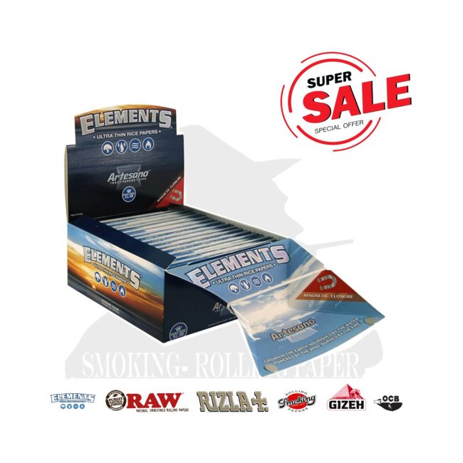 Cartine Elements Artesano King Size Slim con Tips – 15 Libretti