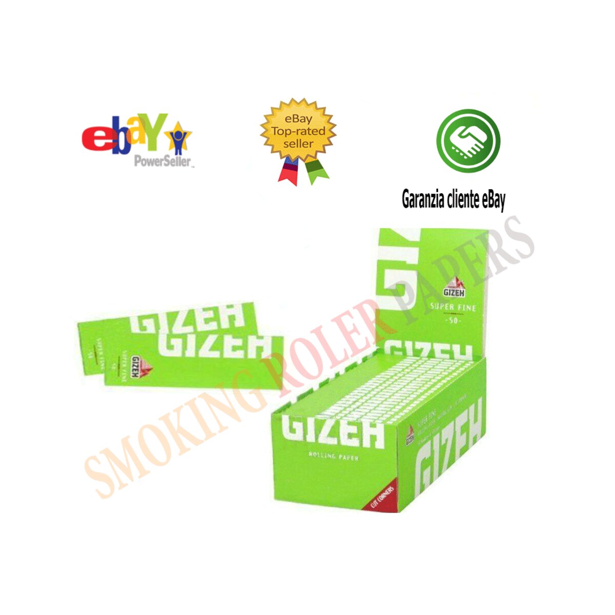 Gizeh Super Fine Verde – Cartine Corte – Scatola da 50 Libretti