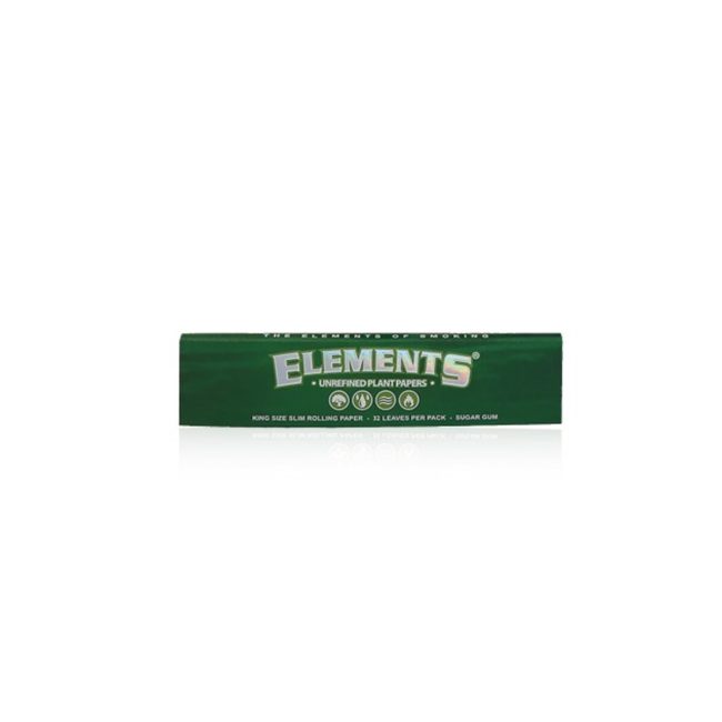 Cartine Elements Green King Size Slim Vegetale – 50 Libretti