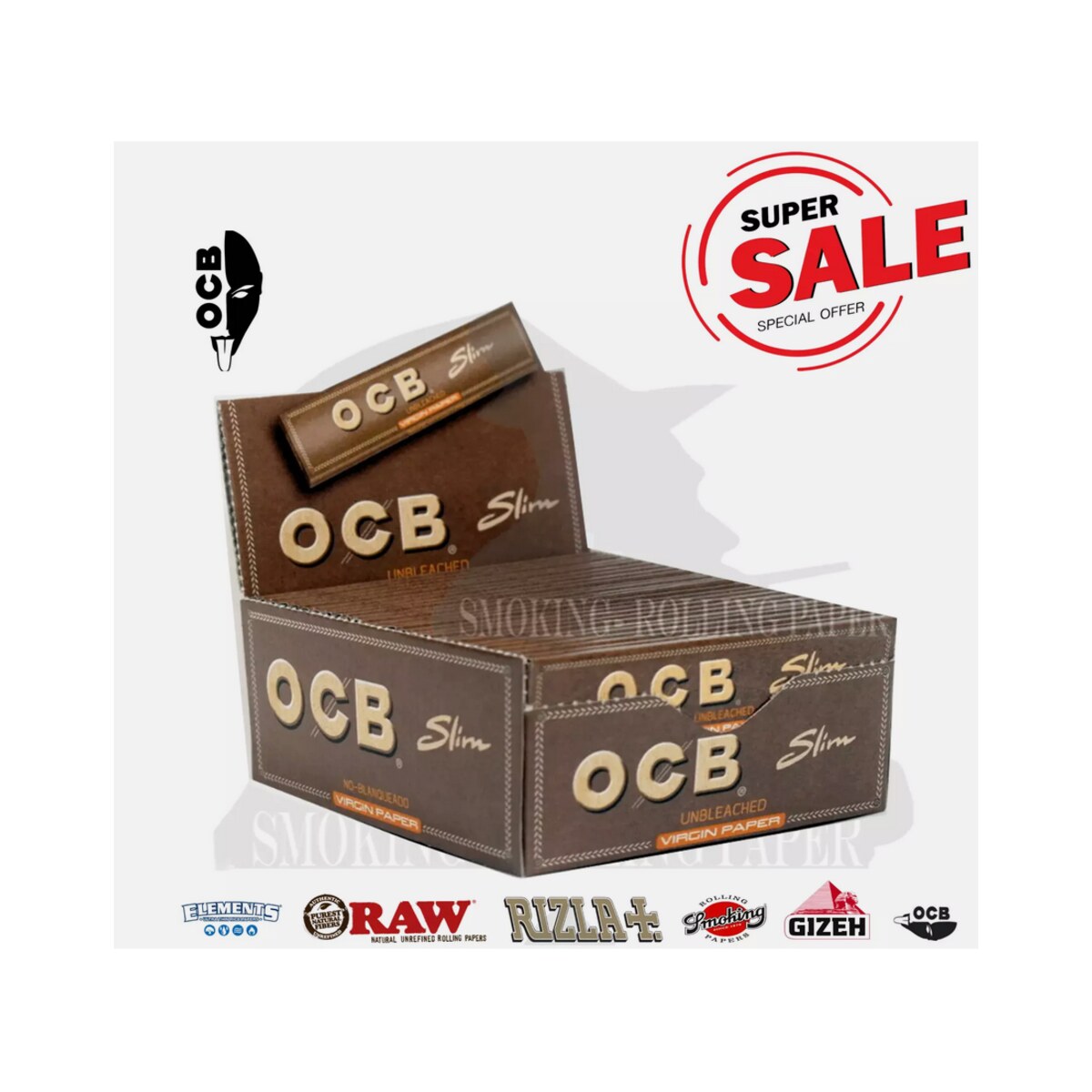 Cartine OCB Virgin Brown King Size Slim Lunghe Senza Cloro – Scatola da 50 Libretti