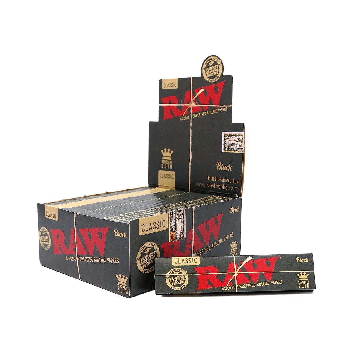 Cartine RAW Classic Black King Size Slim – Scatola da 50 Libretti | Foto principale prodotto Cartine RAW Classic Black King Size Slim – Scatola da 50 Libretti