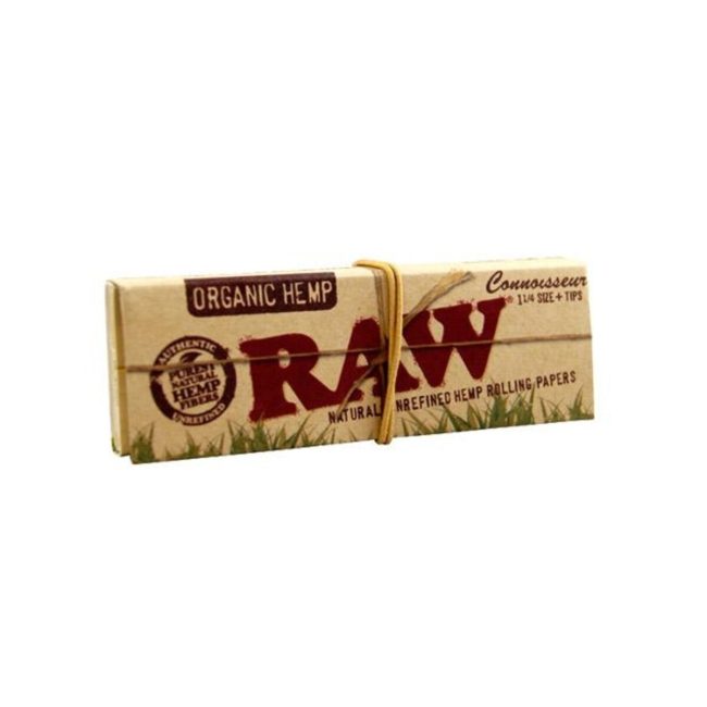 RAW Organic Medium 1¼ Connoisseur Regular Rolling Papers with Filters – 24 Booklets – product image 1
