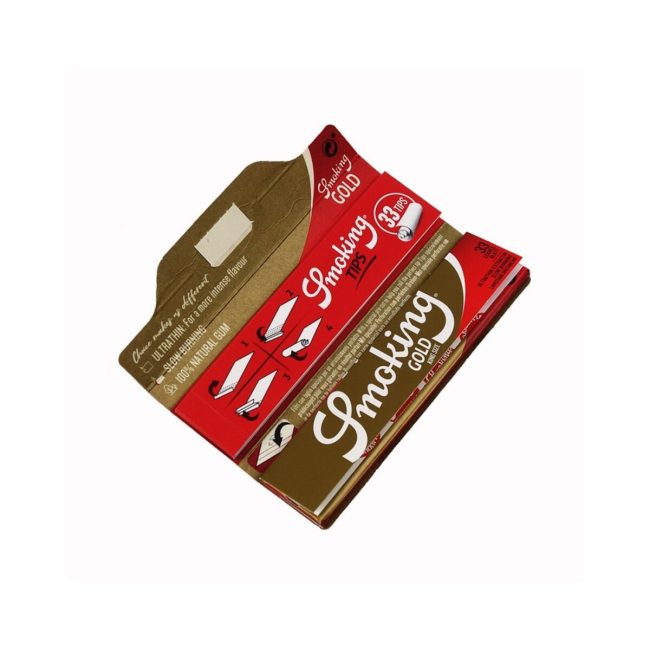 Smoking Gold King Size Slim Rolling Papers with Filters – 24 Booklets | Product image 1 Smoking Gold King Size Slim Rolling Papers with Filters – 24 Booklets – product image 1
