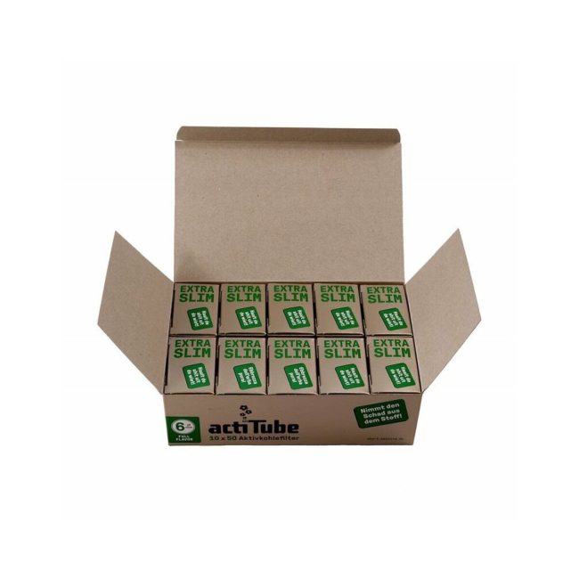 ActiTube Extra Slim 6 mm Activated Carbon Filters – 10 Boxes of 50 Filters