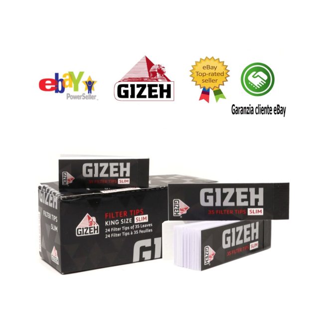 Filtri Di Carta GIZEH Black Tips Nero Slim Perforated 24 Blocchetti | Foto principale prodotto Filtri Di Carta GIZEH Black Tips Nero Slim Perforated 24 Blocchetti