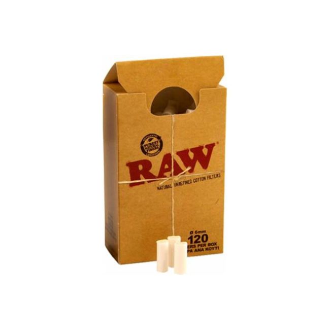 FILTRI RAW SLIM 6MM PURA COTONE 10 SCATOLA 120 FILTRINI dettaglio prodotto