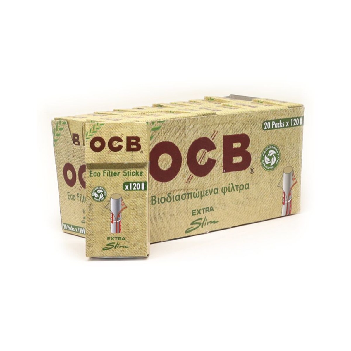 OCB Filtri Organic Ultra Extra Slim 5,7mm ECO – 20 Scatole da 120 Filtrini