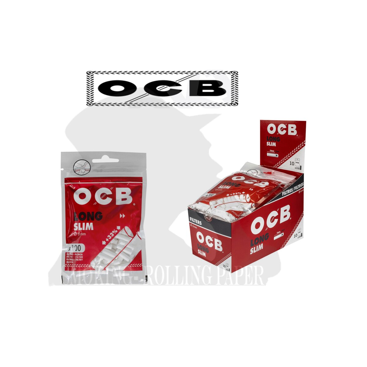 OCB Filtri Slim 6mm Lunghi – 10 Bustine da 100 Filtrini
