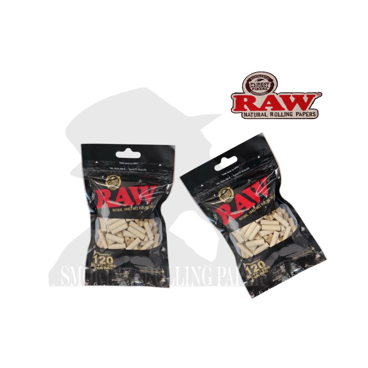 RAW Filtri Black Slim 6mm XL – Naturali Non Raffinati – 10 Buste da 120 Filtrini
