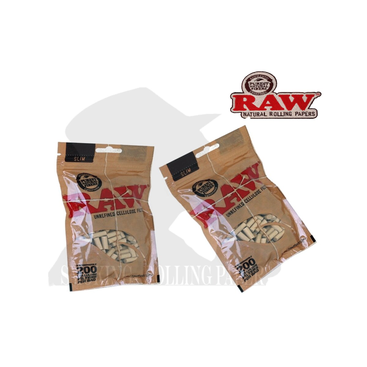 RAW Filtri Slim 6mm in Pura Cellulosa – da 10 Buste da 200 Filtri,