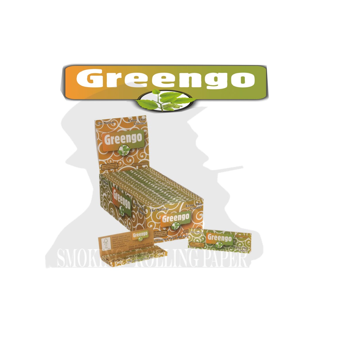 Greengo Classic Green White Regular Rolling Papers – 50 Booklets