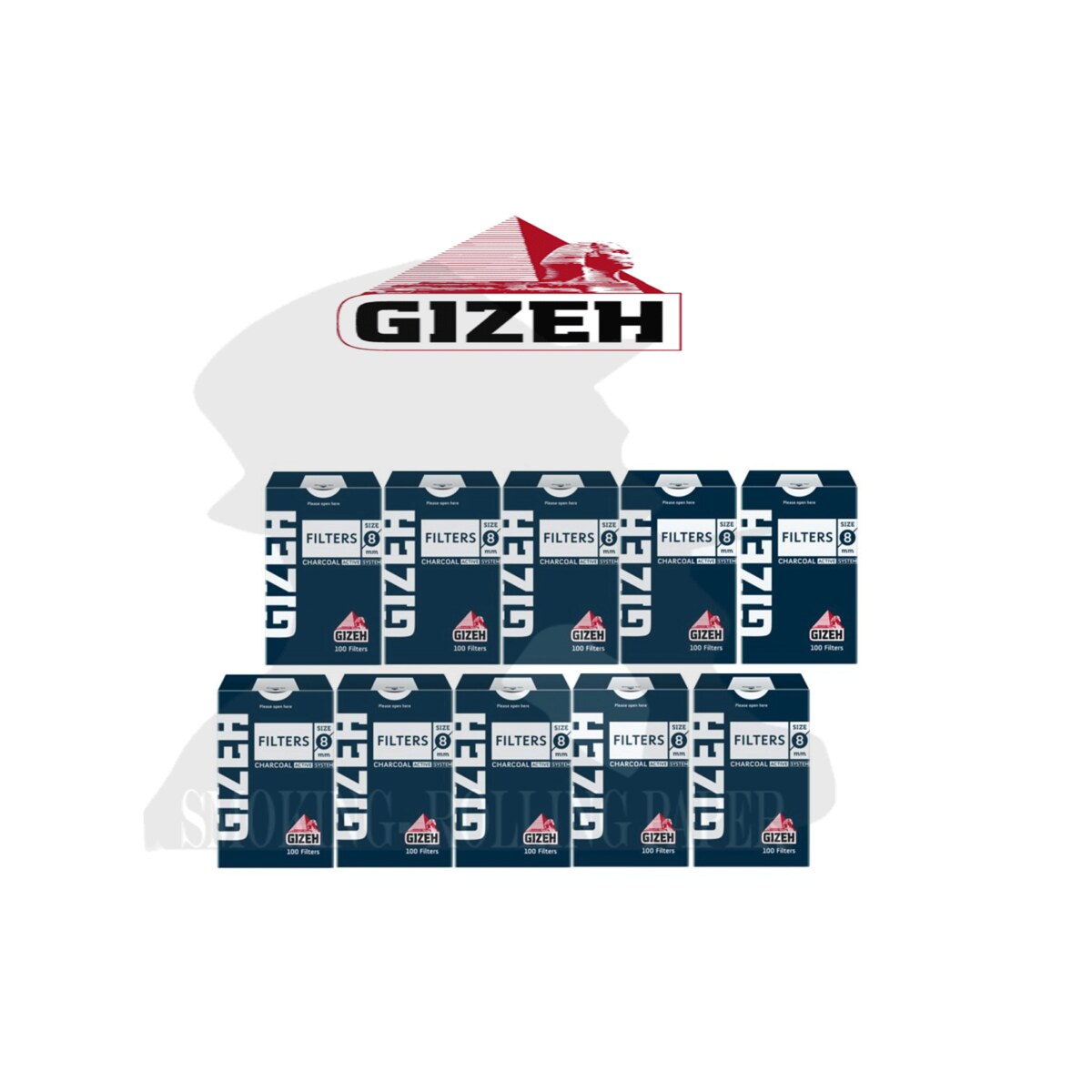 Filtri Gizeh Blue Ai Carboni Attivi Regular 8mm Confezione Da 10 Astucci 100 Filtri