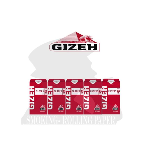 Filtri Gizeh Red Regular 8mm Con Pratico Dosatore Confezione Da 10 Astucci 100 Filtri
