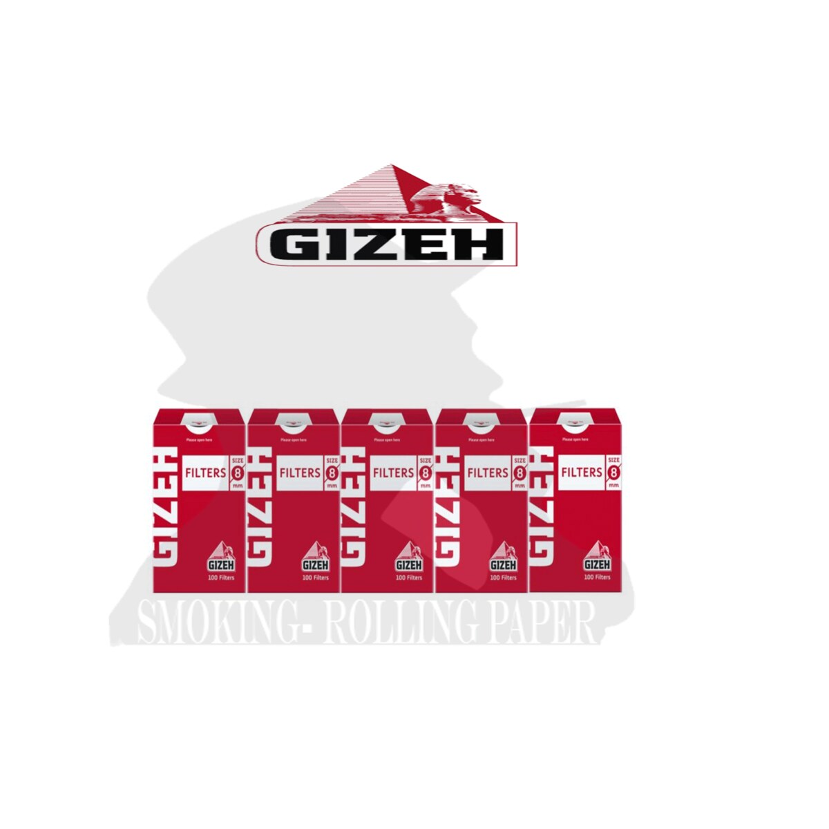 Filtri Gizeh Red Regular 8mm Con Pratico Dosatore Confezione Da 10 Astucci 100 Filtri