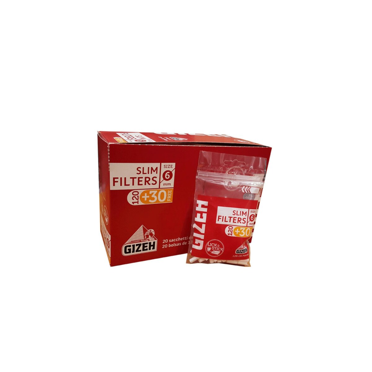 Gizeh Filtri 6mm Slim 120+30 – In Bustina da 150 Filtrini