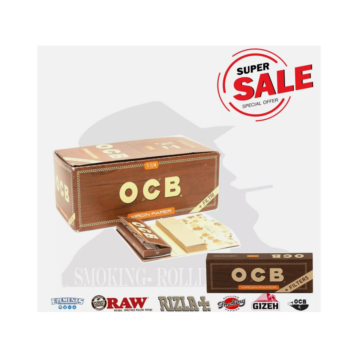 Cartine OCB Virgin Marrone Medium 1 1/4 con Filtri In Carta – 24 Libretti