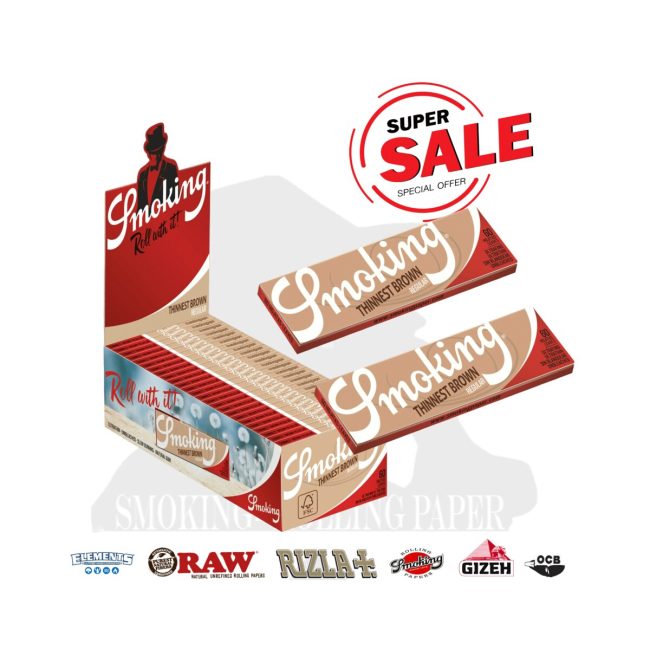 Cartine Smoking Thinnest Brown Corte Marroni Singole – Scatola da 50 Libretti | Foto principale prodotto Cartine Smoking Thinnest Brown Corte Marroni Singole – Scatola da 50 Libretti
