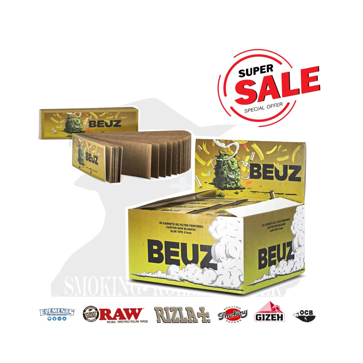 Beuz High Buddy Filtri In Carta Brown 60 x 21 mm – 50 Blocchetti in Cartoncino