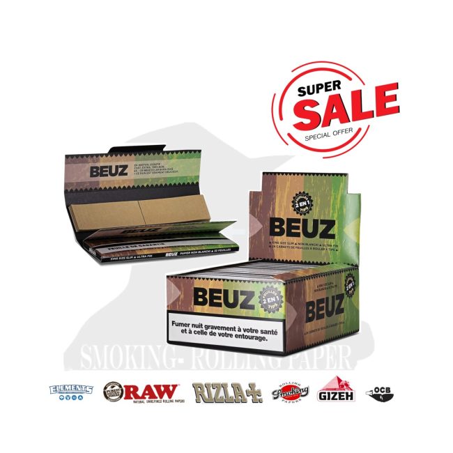 BEUZ Brown King Size Rolling Papers with Filters – 24 Booklets