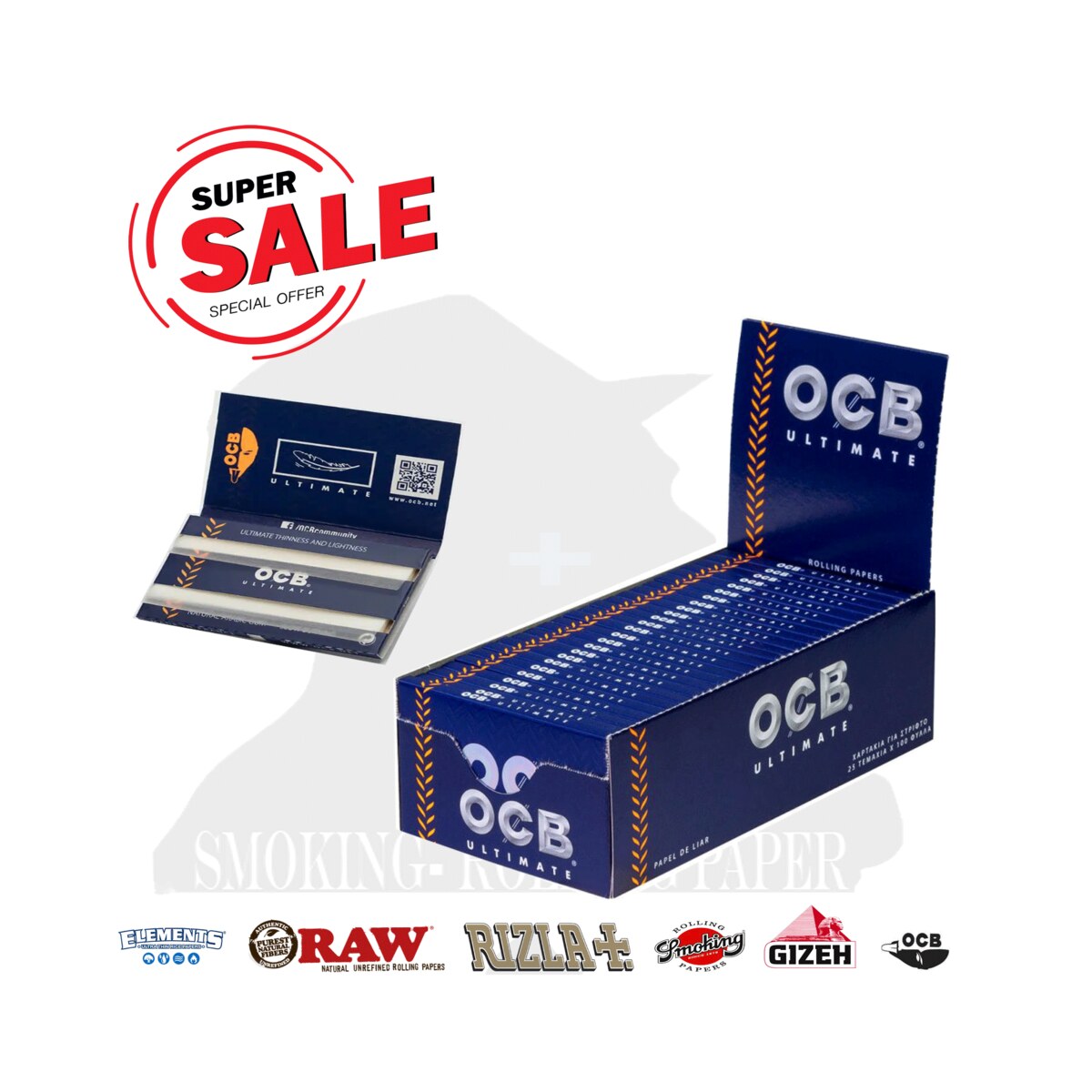 OCB Ultimate Regular Doppie Corte – Double – Scatola da 25 Libretti (100 cartine ciascuno)