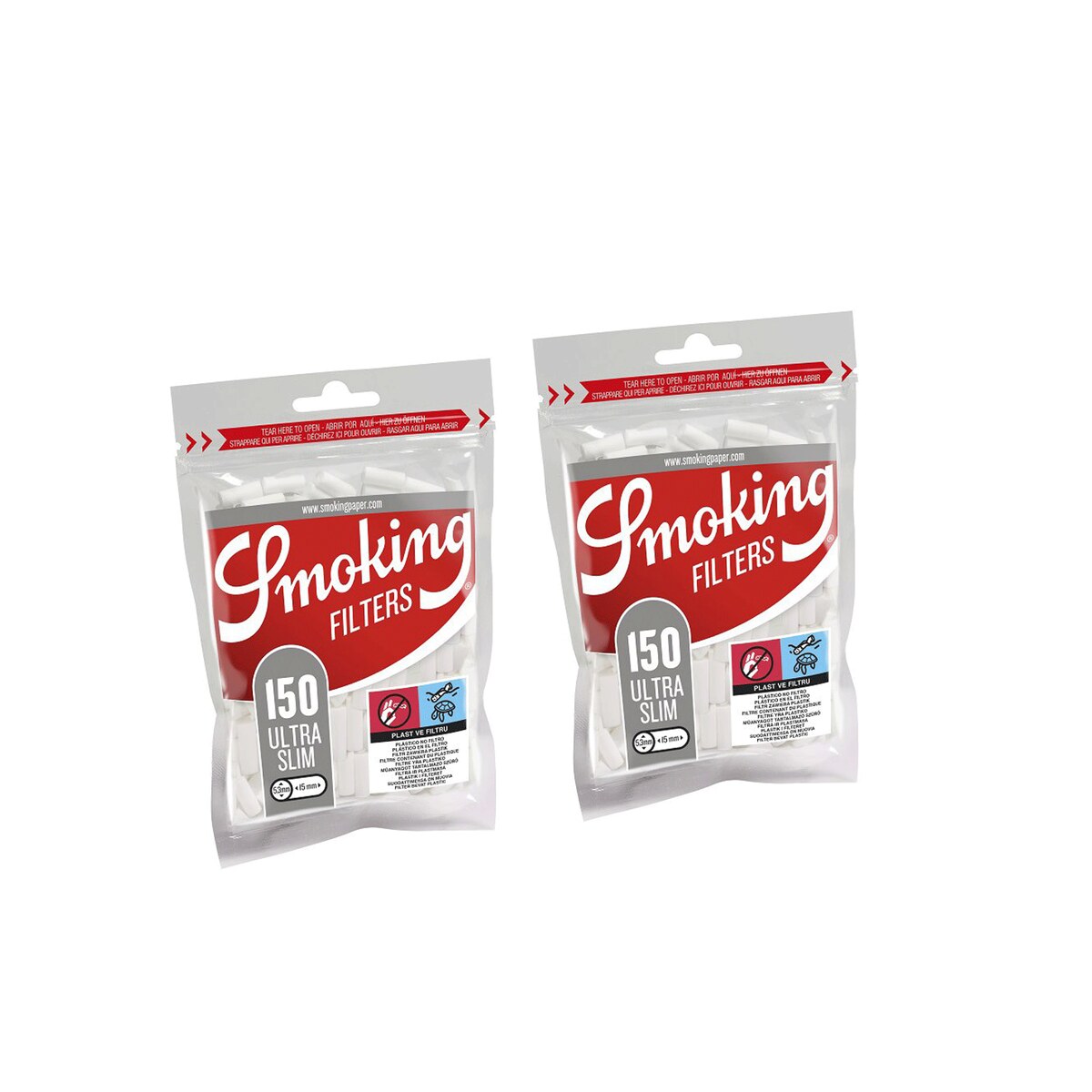 Smoking Filtri Ultra Slim 5,3mm Lungo 15mm – In Bustina da 150 Filtri