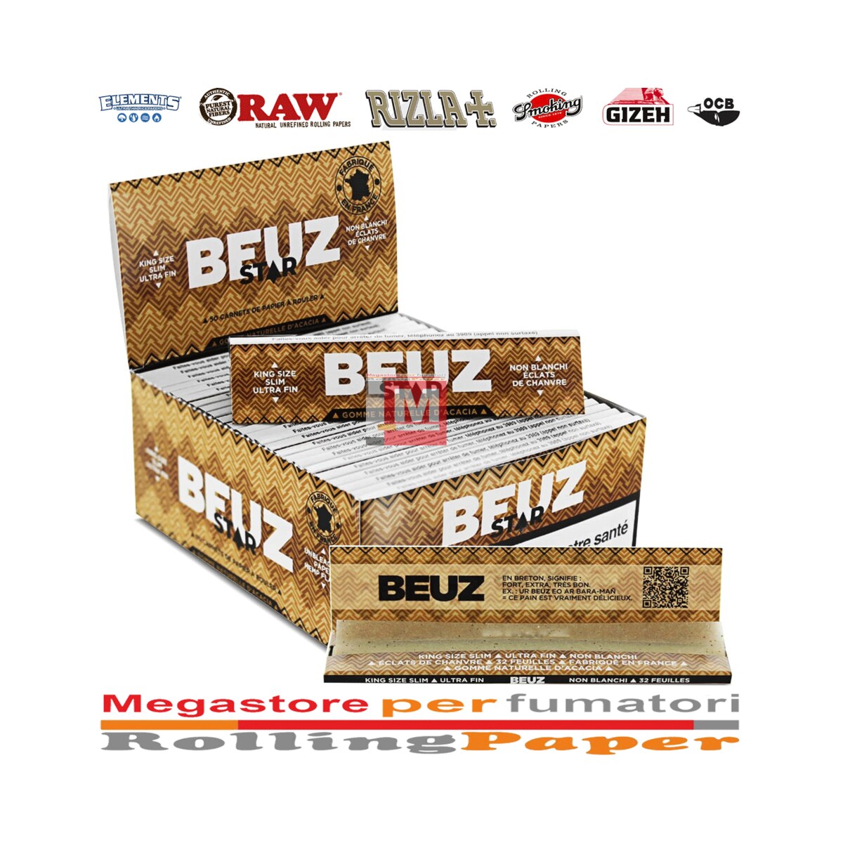 Cartine Beuz Star King Size Lunghe – 50 Libretti