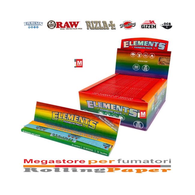 Elements Rainbow King Size Slim Rolling Papers – 50 Booklets | Main product image Elements Rainbow King Size Slim Rolling Papers – 50 Booklets