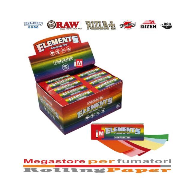 Elements Filter Tips – Filtri in Carta Rainbow Slim Perforated – 50 Blocchetti | Foto principale prodotto Elements Filter Tips – Filtri in Carta Rainbow Slim Perforated – 50 Blocchetti