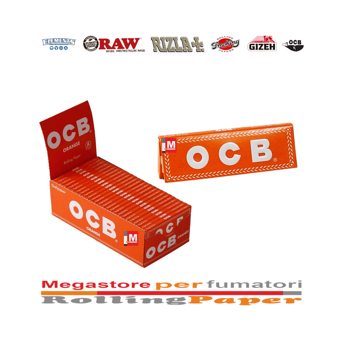 Cartine OCB Arancioni Corte (Orange) Singole – Scatola da 50 Libretti