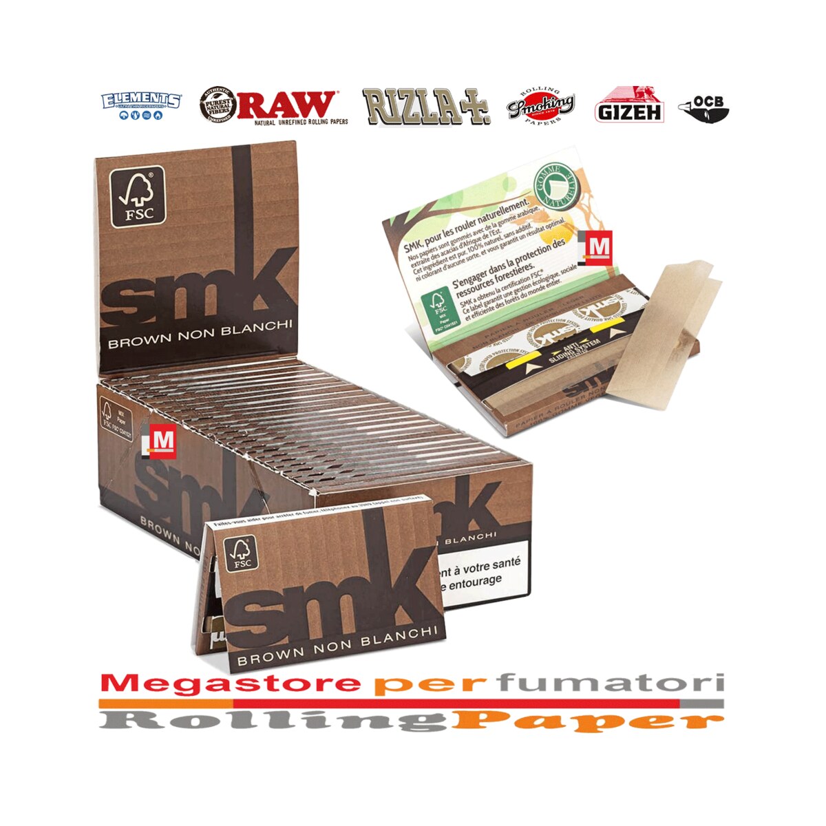 Smoking Brown White Regular Rolling Papers – 25 Booklets