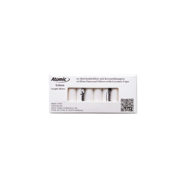 Atomic Filtri ai Carboni Attivi Slim 6mm – Confezione da 20 Scatolette dettaglio prodotto