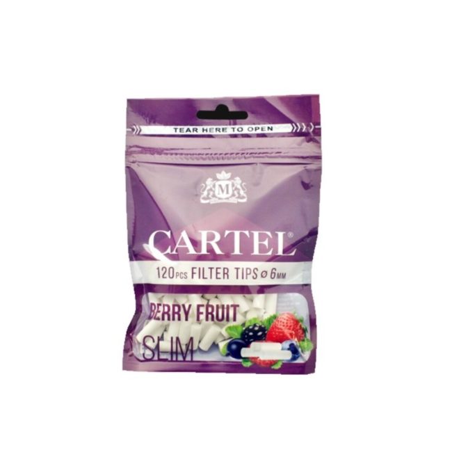 Cartel Berry Fruit Slim 6.0 mm 15 mm Filters – 120 Filters | Product image 1 Cartel Berry Fruit Slim 6.0 mm 15 mm Filters – 120 Filters – product image 1