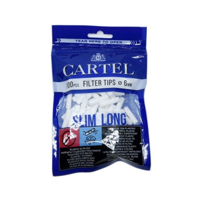 Cartel Slim 6 mm x 22 mm Long Filters – 30 Bags of 100 Filters – product image 1