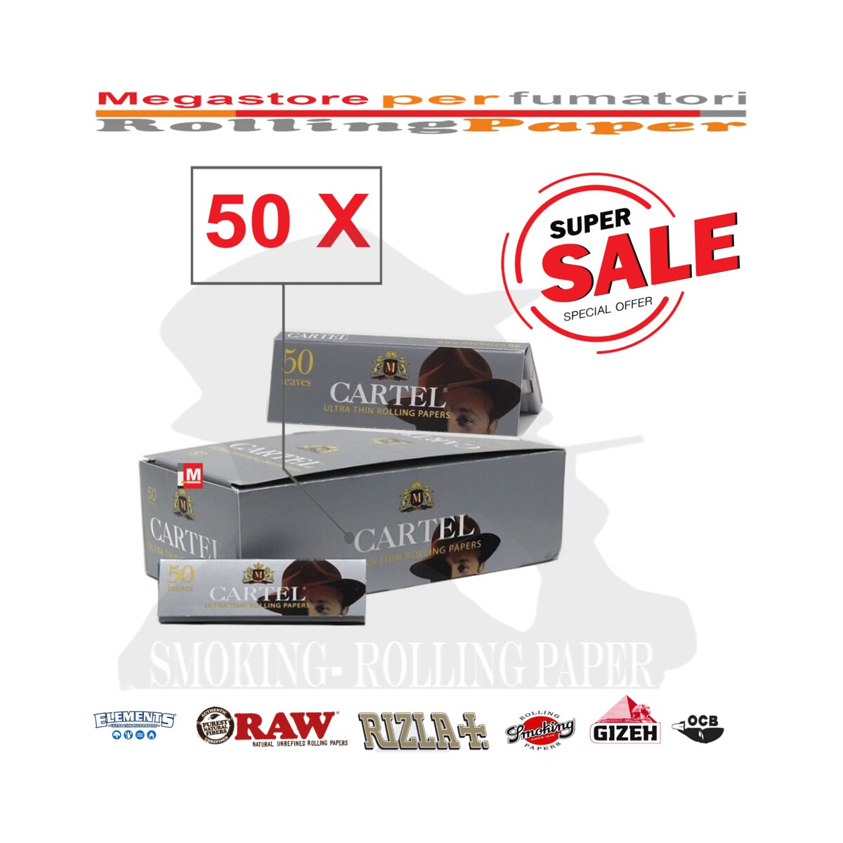 Cartine Cartel Argento Corte Silver Singole Ultra Thin – 50 Libretti