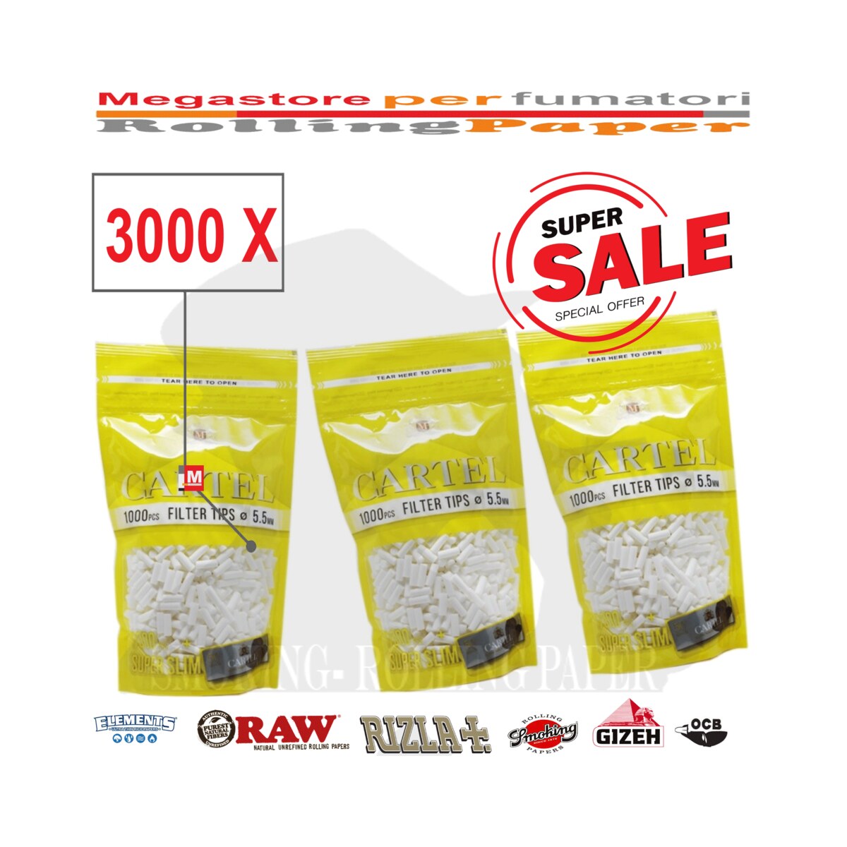 Filtri Cartel Super Slim 5.5mm MULTIPACK in Bustine 3000 Filtre