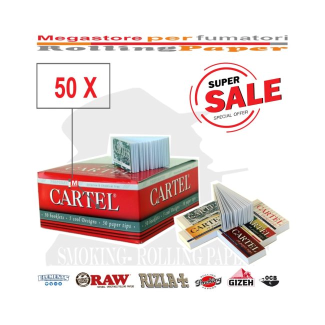 Filtri In Carta CARTEL Tips King Size PERFORATED Da 50 Blocchetti