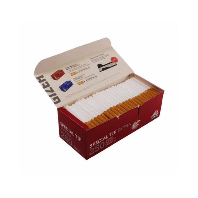 Gizeh Tubetti Special Tip Extra King Size con Filtro Lungo – 4 x Box da 250 Tubi Vuoti (Totale 1000 Sigarette Vuote | Foto dettaglio Gizeh Tubetti Special Tip Extra King Size con Filtro Lungo – 4 x Box da 250 Tubi Vuoti (Totale 1000 Sigarette Vuote dettaglio prodotto